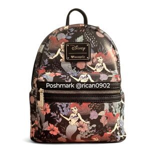 Loungefly Disney The Little Mermaid Ariel Allover Print Mini Backpack